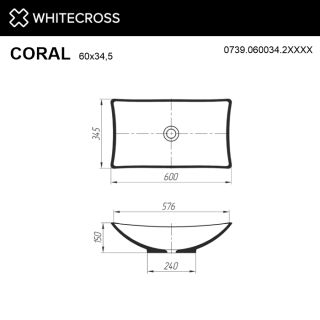 Раковина WHITECROSS Coral 0739.060034.2XXXX 60 см RAL мат
